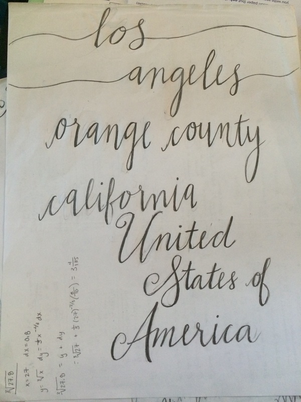 calligraphy los angeles letter
